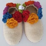 Felted Slipper Socks with Leather Sole