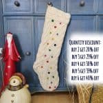 Christmas Stocking with Cable Knit Pattern