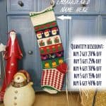 Personalized Christmas Stocking - Christmas Emojis - Patchwork Style