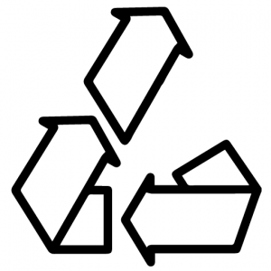 An icon that represents an eco-friendly upcycled products crafted from repurposed materials
