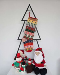 Traditional patterned stocking hanging