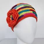 Colorful striped crochet hat