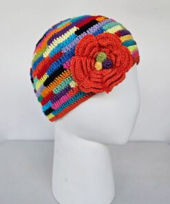 Alternative view of Colorful striped crochet hat