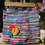 Striped shoulder bag