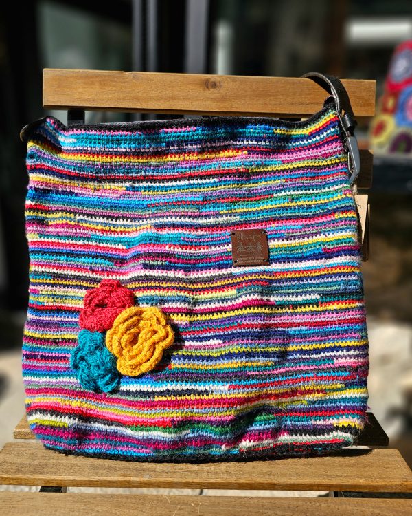Striped shoulder bag
