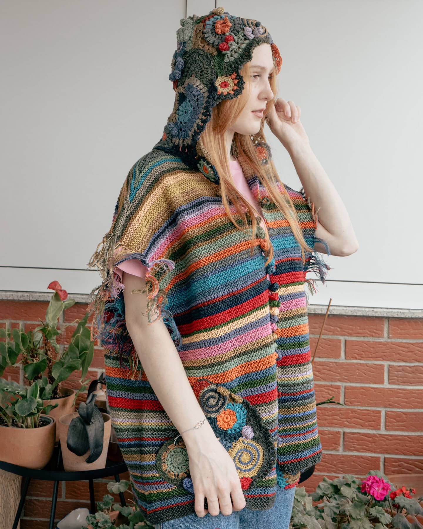 Knitted-crocheted vest/jacket