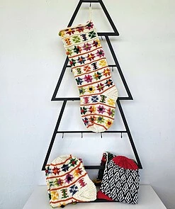 Fair Trade handmade Christmas stocking in a multicolor design for your holiday tree decoration