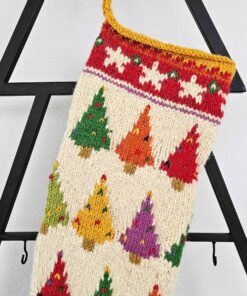 Christmas stocking displayed on a mantel with holiday decorations and a cozy ambiance.