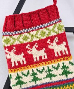 Top view of Christmas stocking showing the opening for gifts and interior space.