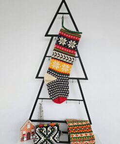 Christmas stocking displayed with holiday decorations and a cozy ambiance.