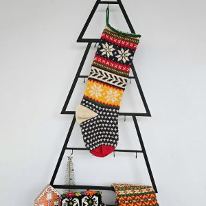 Christmas stocking displayed with holiday decorations and a cozy ambiance.