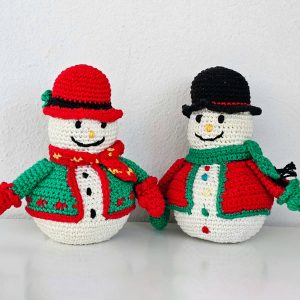 Handmade Crochet Snowman Doll