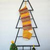 Festive Chevron Christmas stocking with yellow and red stripes for refreshing holiday home decor