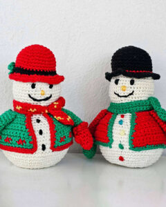 Bring home the joy of the holidays with our Handmade Crochet Snowman eco-friendly Christmas decoration