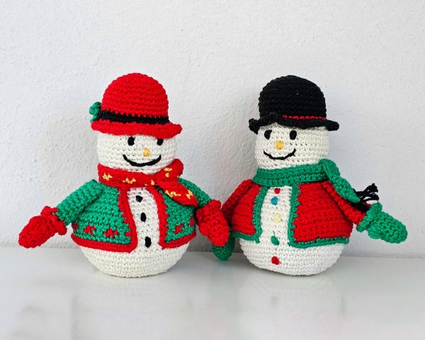 Bring home the joy of the holidays with our Handmade Crochet Snowman eco-friendly Christmas decoration