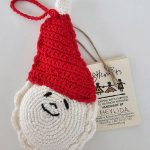 Hand-Crocheted Santa Face Christmas Ornaments Set