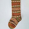 Sustainable knit Christmas stocking handmade as an ethical gift in Fair Isle style
