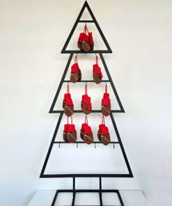 Set of hand-knit mini mitten ornaments for Christmas tree decoration