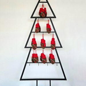 Set of hand-knit mini mitten ornaments for Christmas tree decoration