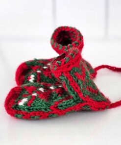 Handmade mini knit slipper sock holiday ornaments set – BHcrafts