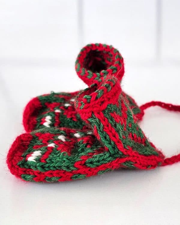 Handmade mini knit slipper sock holiday ornaments set – BHcrafts