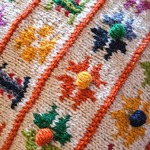 Artisan handcrafted colorful flower pillow case