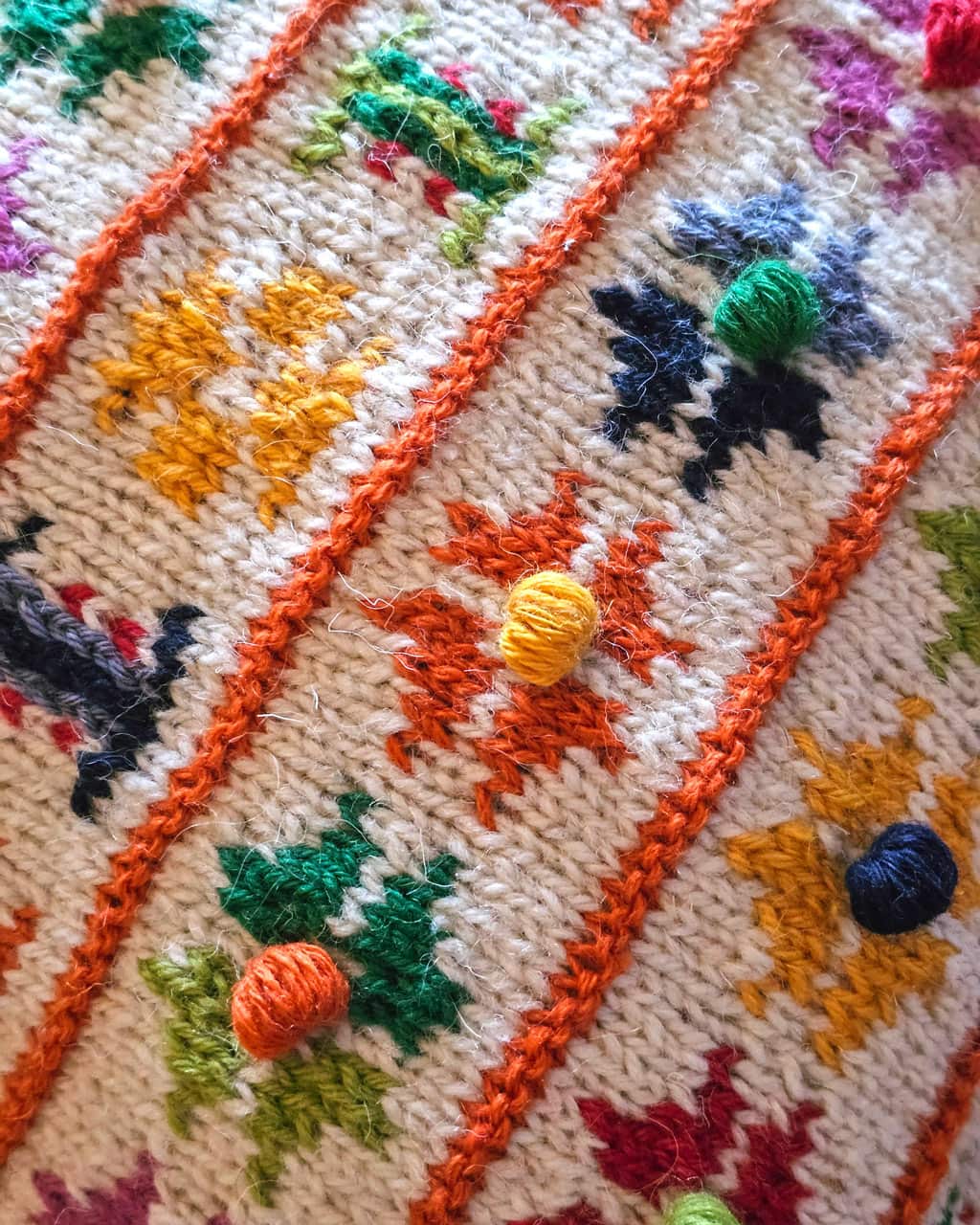 Artisan handcrafted colorful flower pillow case