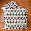 Artisan Hand-knitted Christmas pillow with holiday decor