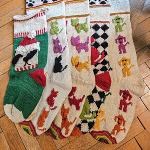 Bulk of 5 Handmade Christmas Stockings