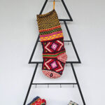 Hand-knit Holiday Stockings - Colorful Geometric Style
