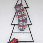 Blue Handmade Holiday Stocking with Snowflakes