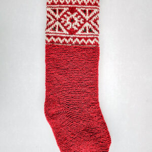 Hand-knit jacquard Christmas stocking