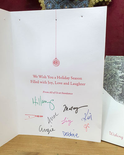 Sundance Team Christmas Card 2018 to BHcrafts Team