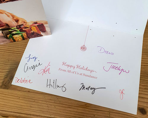 Sundance Team Christmas Card to BHcrafts Team