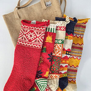 Bulk of 5 Handmade Christmas Stockings