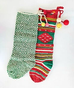Artisan Handmade Christmas Stockings Set of Two