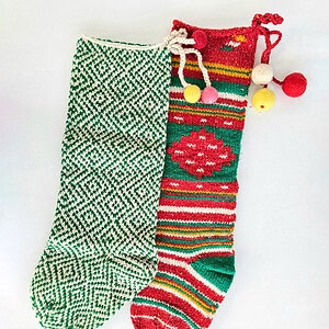 Artisan Handmade Christmas Stockings Set of Two
