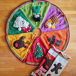 Bundle of Christmas Tree Skirt and Two Christmas Stockings