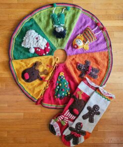 Bundle of Christmas Tree Skirt and Two Christmas Stockings