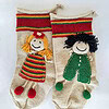 Bundle of 2 Handmade Christmas Stockings with doll appliqués, boy and girl design by BHcrafts