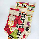 Handmade Christmas Stockings Set of 3 for Cats
