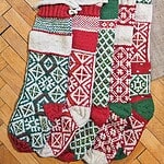Bundle of 5 Hand-Knit Christmas Stockings