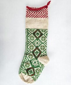 Personalized holiday stocking, custom name placement for hand embroidery on green Christmas stocking