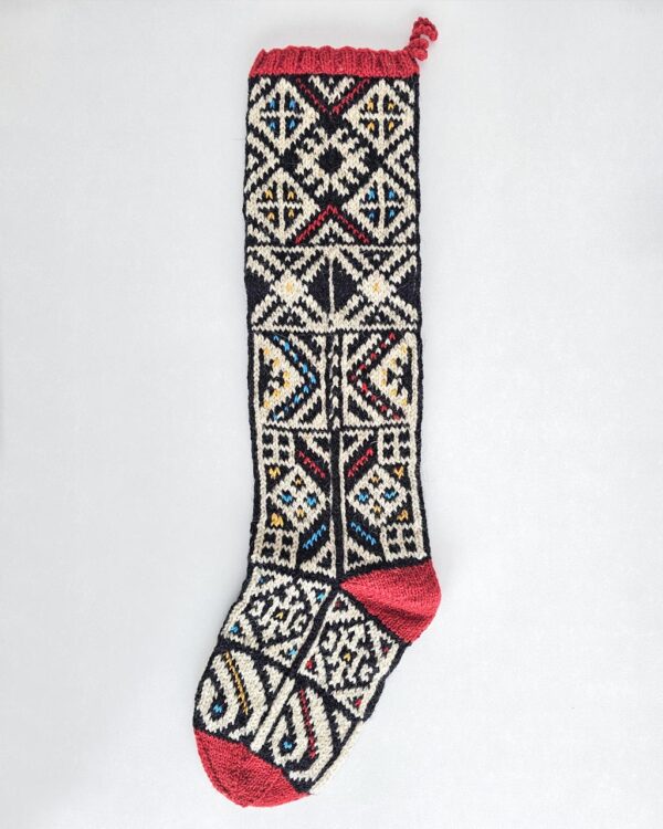 eco-friendly fair trade holiday tree stockings in Jacquard pattern, perfect choice for coming Christmas