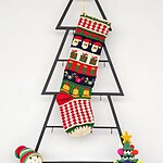 Patchwork Style Christmas Stocking with Christmas emojis