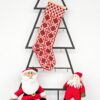 Red and white Jacquard hand-knitted Christmas stocking