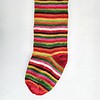 Hand-knit striped Christmas stocking, multicolor, artisan made holiday home decor