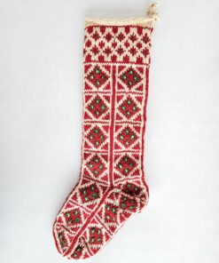Jacquard Hand Knit Christmas Stockings displayed
