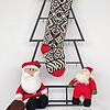 Jacquard hand-knitted holiday stocking with traditional Bosnian pattern