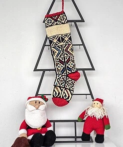 Jacquard-knit personalized Christmas stocking. Add eco-friendly stocking to your holiday home decor collection.